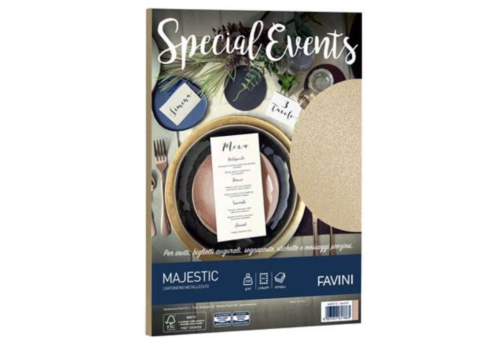 Immagine di Carta metallizzata Special Events - A4 - 250 gr - sabbia - Favini - conf. 10 fogli