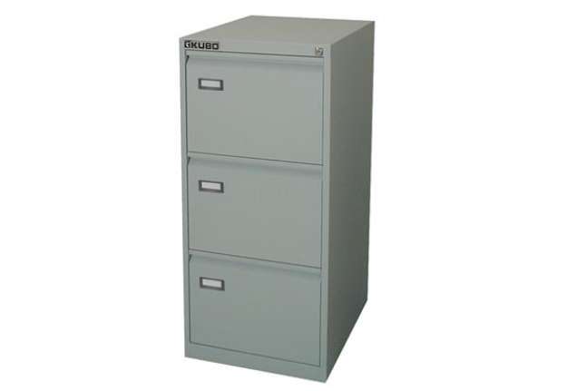 Immagine di Classificatore Kubo - per cartelle sospese - 3 cassetti - 46 x 62 x 101 cm - grigio - Bertesi
