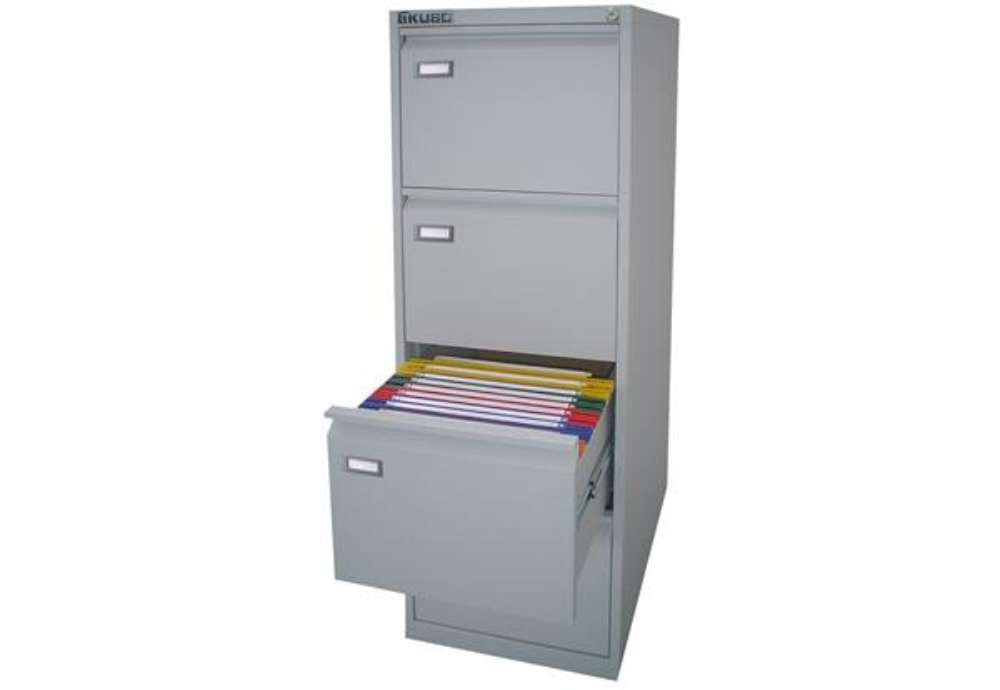 Immagine di Classificatore Kubo - per cartelle sospese - 4 cassetti - 46 x 62 x 132cm - grigio - Bertesi