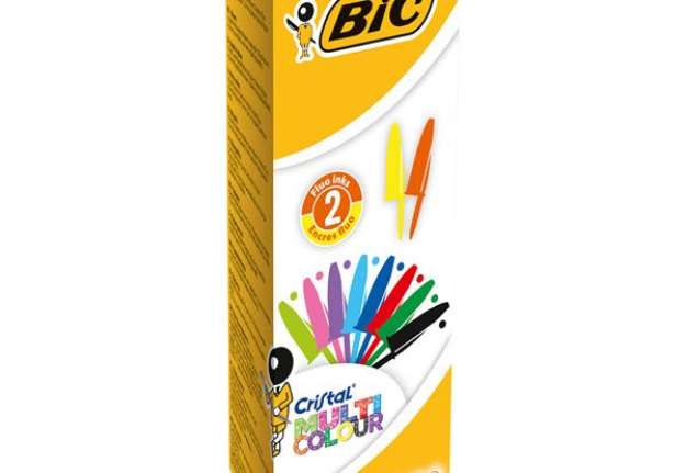 Immagine di Penna a sfera Cristal Multicolor - punta 1,6mm - 10 colori assortiti  - Bic - conf. 20 pezzi