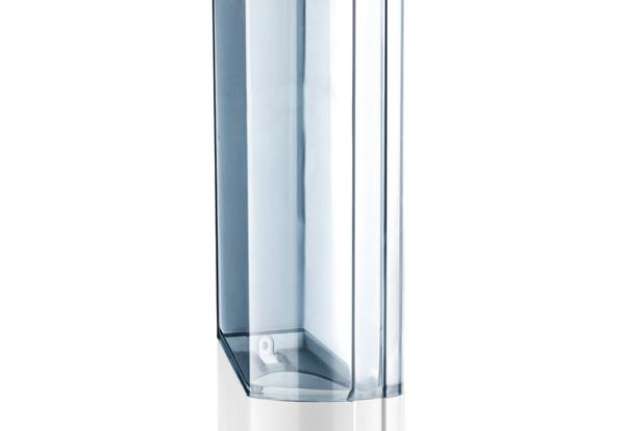 Immagine di Dispenser per bicchieri in plastica -10x10x31,5 cm - bianco/azzurro trasparente - Mar Plast