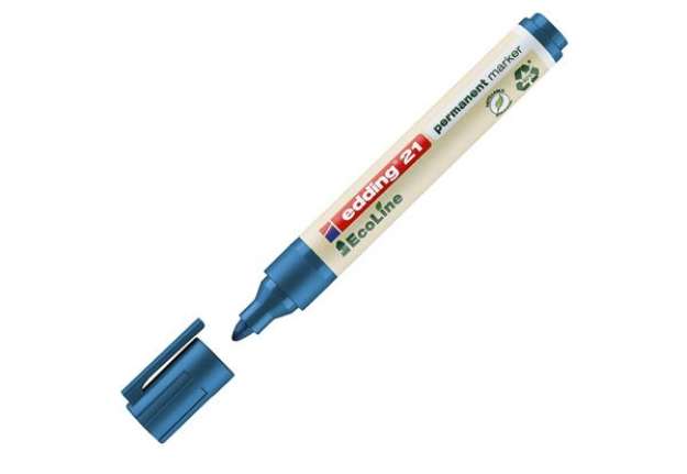 Immagine di Marcatore permanente 21 Ecoline - punta conica -  da 1,5 a 3 mm - blu - Edding
