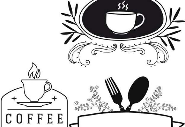 Immagine di Stencil per vetri (tema cibo&bevande) - Securit - set 3 pezzi