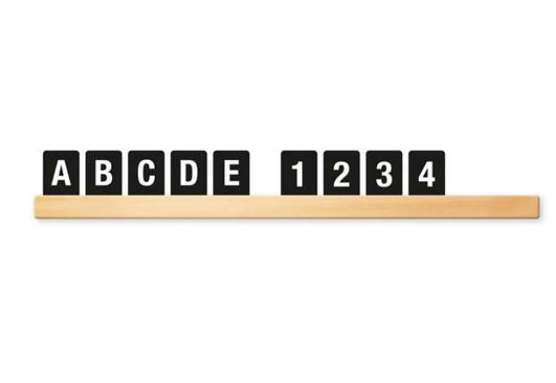Immagine di Kit Letter Shelf - mensola porta messaggi nera + 169 tessere (lettere e numeri) - Securit