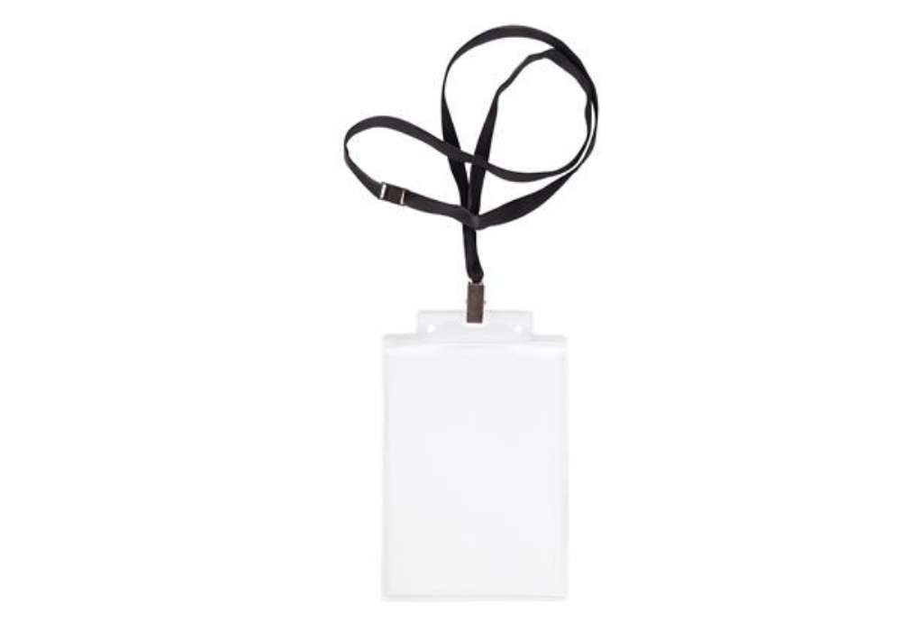 Immagine di Portanome Pass 6S-P - cordoncino nero - 10 x 15 cm (A6) - trasparente neutro - Sei Rota - conf. 10 p