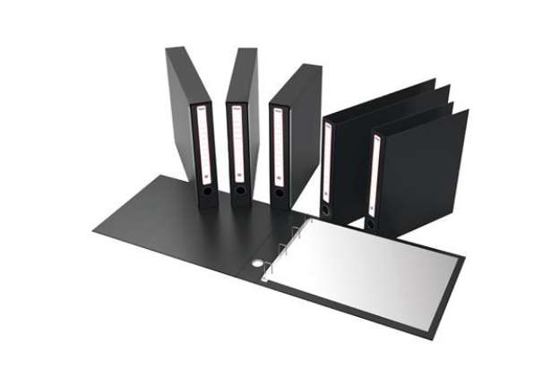 Immagine di Portatabulati KM UNI - con custodia - 12"x28 cm - dorso 5 cm - nero - Rexel