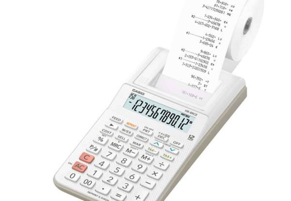 Immagine di Calcolatrice scrivente HR-8RCE - 12 cifre - 8,2 x 10,2 x 23,9 cm - bianco - Casio