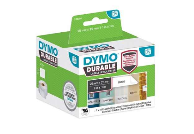 Immagine di Rotolo 850 etichette LW Durable Industrial - 1933083 - 25 x 25 mm - carta - bianco - Dymo - conf. 2
