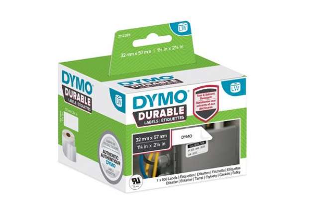 Immagine di Rotolo 800 etichette LW Durable Industrial - 1933084 - 57x32 mm - carta - bianco - Dymo