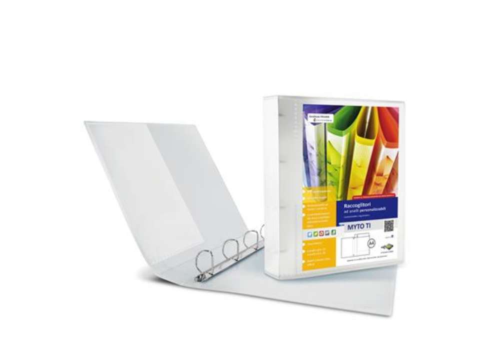 Immagine di Raccoglitore personalizzabile Myto TI - 22 x 30 cm - 4 anelli a D 30 mm - dorso 4 cm - neutro - Sei