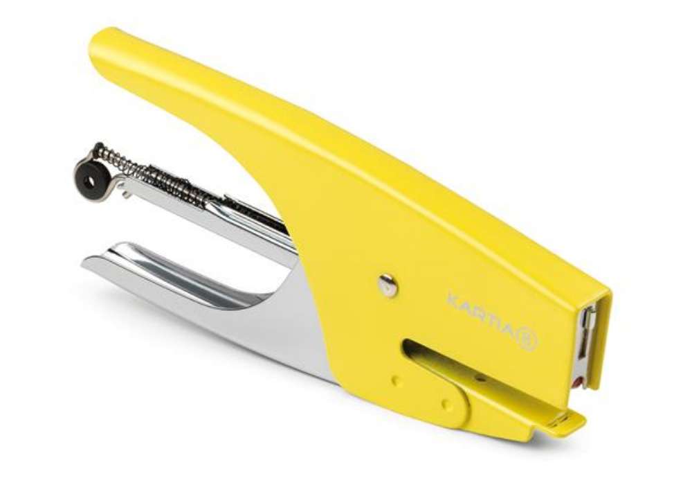 Immagine di Cucitrice a pinza Kartia 8 - capacità 200 punti - giallo - Iternet