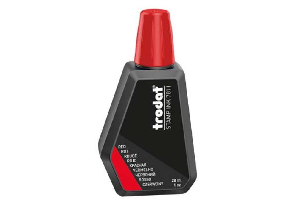 Immagine di Inchiostro 7011 per timbro in gomma - 28 ml - rosso - Trodat