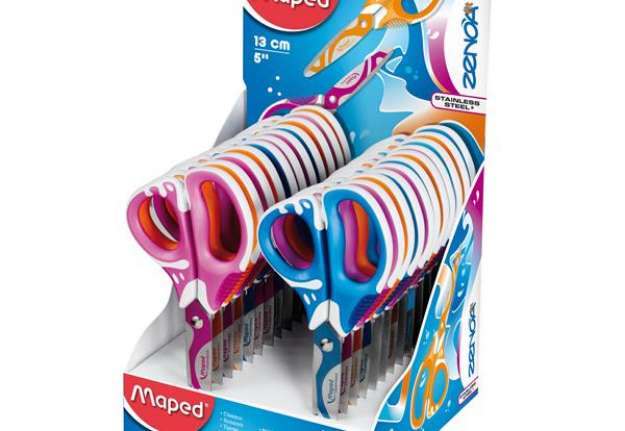 Immagine di Forbici Zenoa Fit - 13 cm - lama in acciaio - colori assortiti - Maped - conf. 24 pezzi