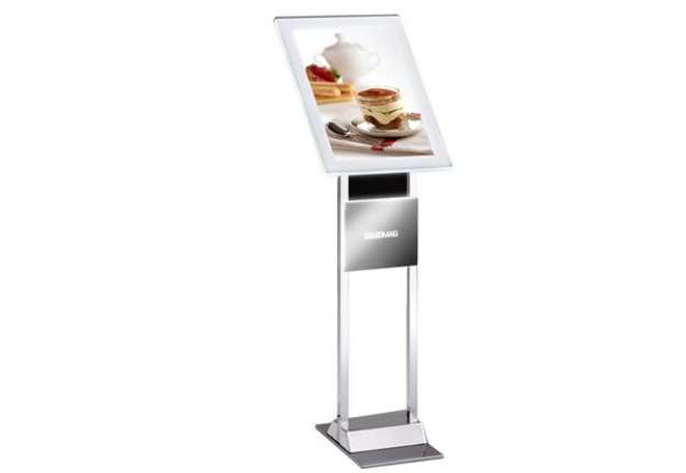 Immagine di Leggio da pavimento Menu Board LEDMAG - cornice A3 retroilluminata a LED - altezza 110 cm - Tecnosty