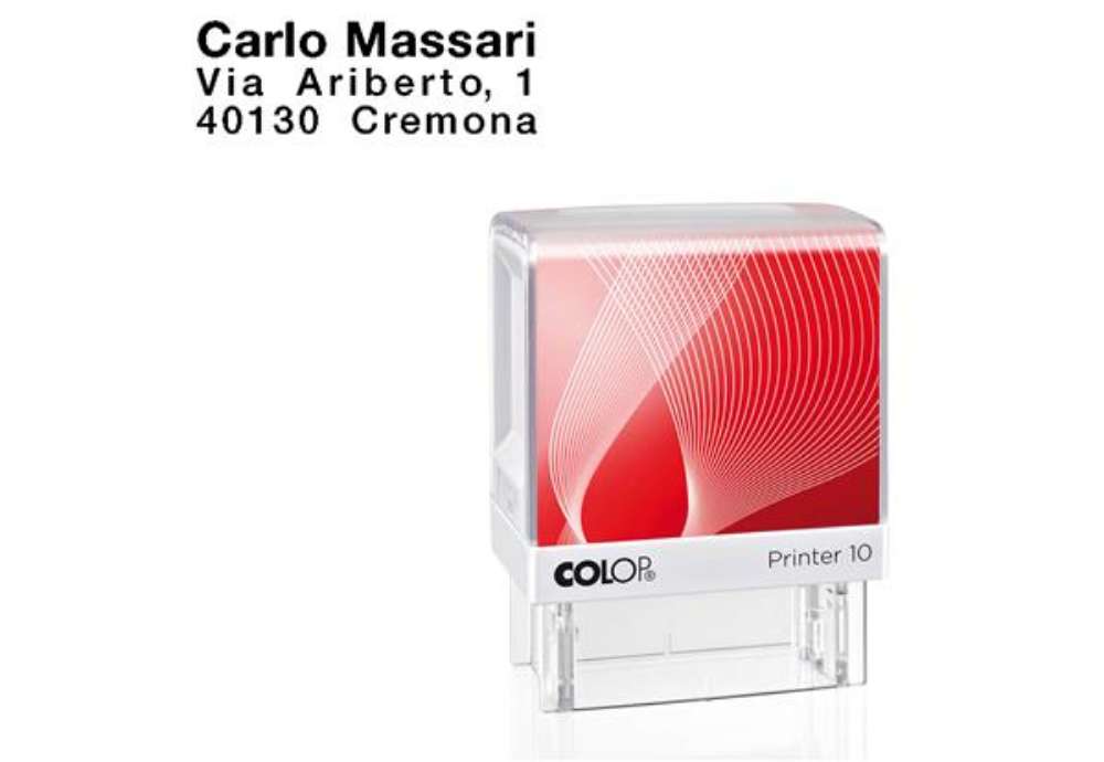 Immagine di Timbro Printer 10 - 10 x 27 mm - 3 righe - autoinchiostrante - nero - Colop