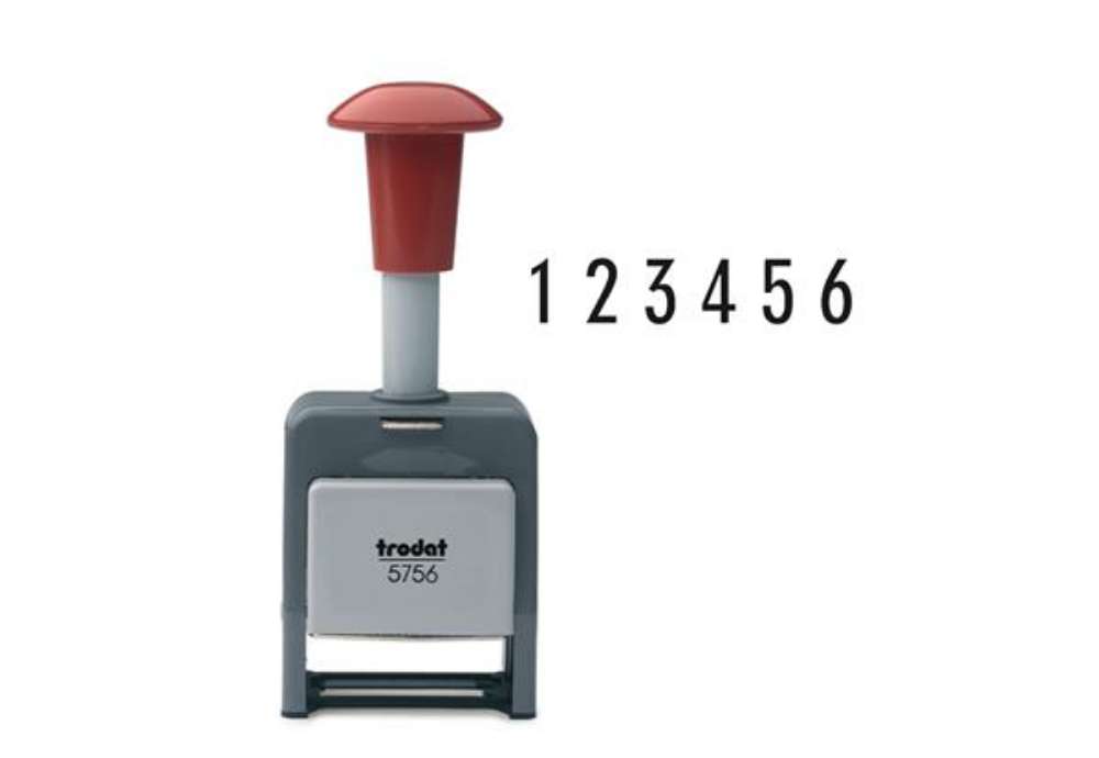 Immagine di Timbro Numeratore 5756/P - automatico - 6 colonne - 5,5 mm - autoinchiostrante - Trodat