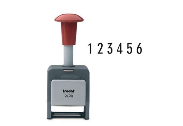 Immagine di Timbro Numeratore 5756/P - automatico - 6 colonne - 5,5 mm - autoinchiostrante - Trodat