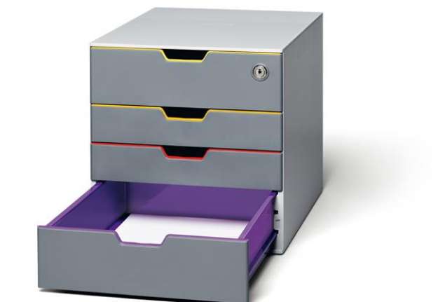 Immagine di Cassettiera Varicolor Safe - 28 x 29,2 x 35,6 cm - 4 cassetti - Durable