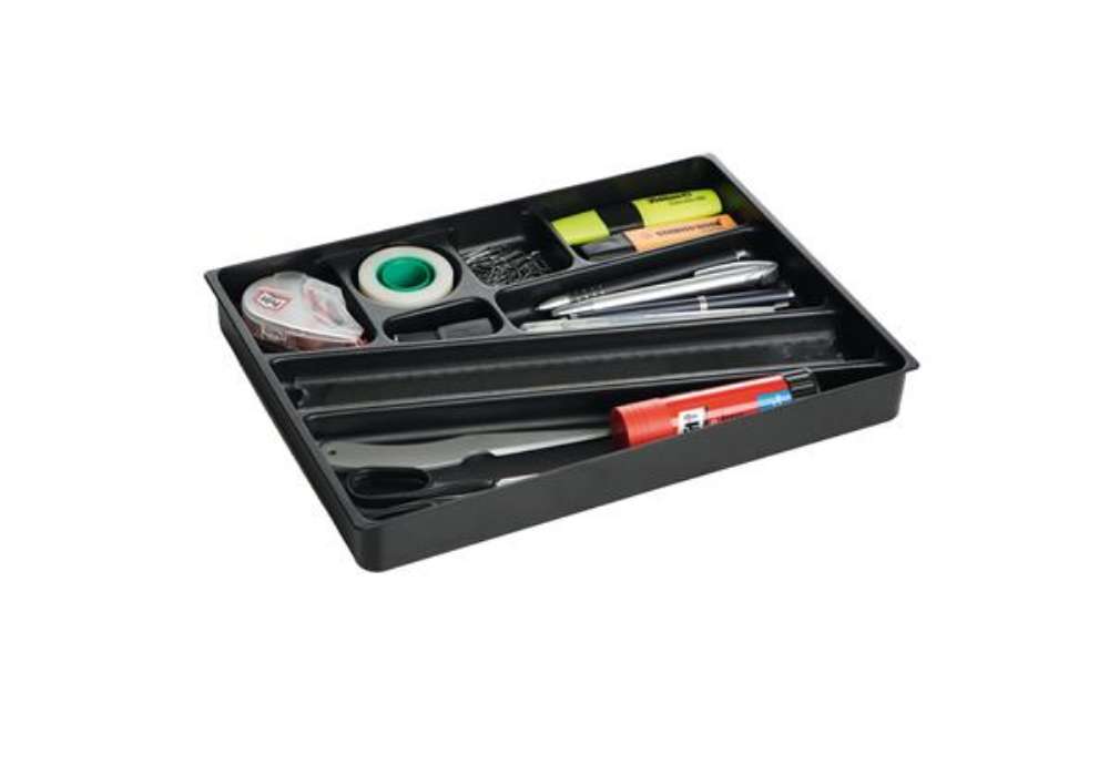 Immagine di Vaschetta portaoggetti Idealbox per cassetti - 24 x 34 x 3,6 cm - nero - Durable
