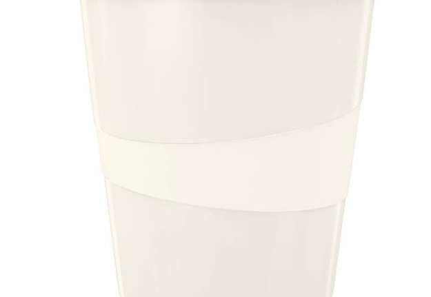 Immagine di Cestino gettacarte WOW - altezza 32,4 cm - diametro 29 cm - 15 L - bianco metallizzato - Leitz