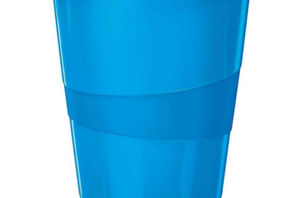 Immagine di Cestino gettacarte WOW - altezza 32,4 cm - diametro 29 cm - 15 L - blu metallizzato - Leitz