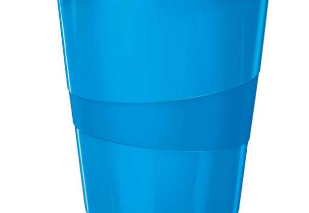 Immagine di Cestino gettacarte WOW - altezza 32,4 cm - diametro 29 cm - 15 L - blu metallizzato - Leitz