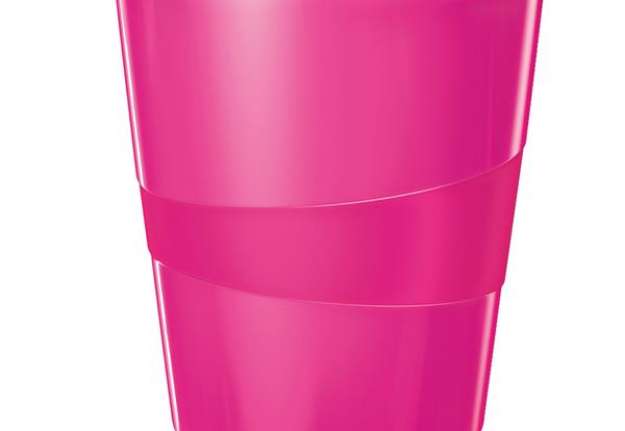 Immagine di Cestino gettacarte WOW - altezza 32,4  cm - diametro 29 cm - 15 L - fucsia metallizzato - Leitz