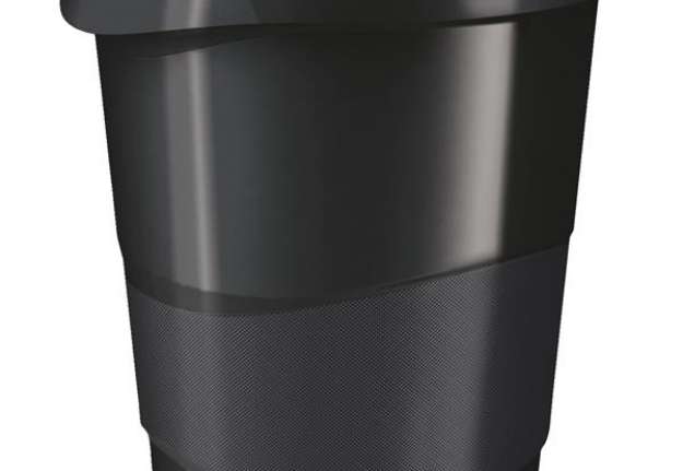 Immagine di Cestino gettacarte Europost VIVIDA - 25,8 x 28,5 cm - altezza 32,2 cm - 14 L - nero - Esselte