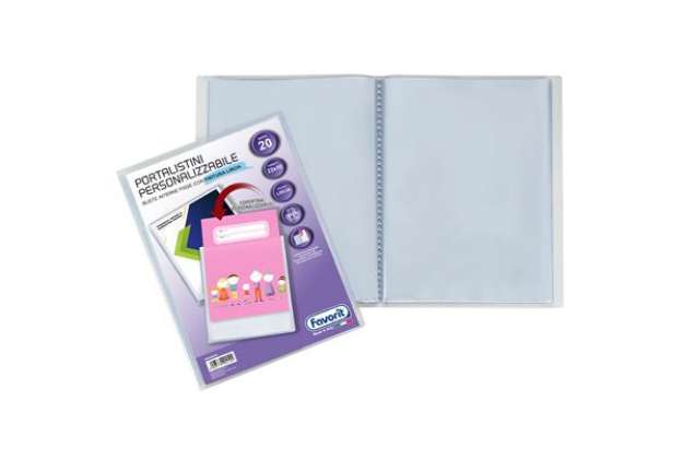 Immagine di Portalistini personalizzabile Premium - liscio - 22x30 cm - 20 buste - trasparente - Favorit