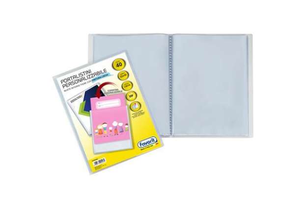 Immagine di Portalistini personalizzabile Premium - liscio - 22x30 cm - 40 buste - trasparente - Favorit