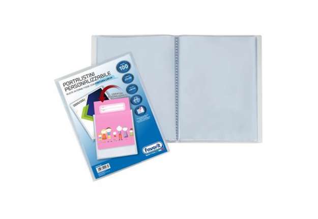 Immagine di Portalistini personalizzabile Premium - liscio - 22x30 cm - 100 buste - trasparente - Favorit