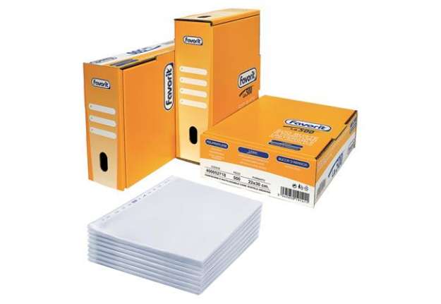 Immagine di Buste forate La 500 - Linear - buccia - 22x30 cm - trasparente - Favorit - conf. 500 pezzi