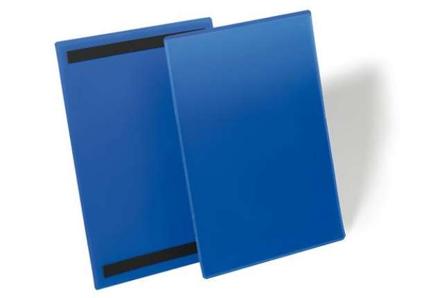 Immagine di Buste identificative magnetiche - A4 verticale - blu - Durable - conf. 50 pezzi