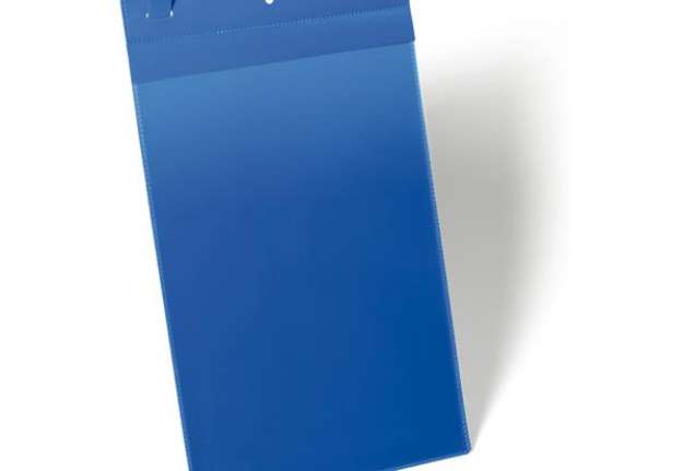 Immagine di Buste identificative - con fascette di aggancio - A4 verticale - blu - Durable - conf. 50 pezzi
