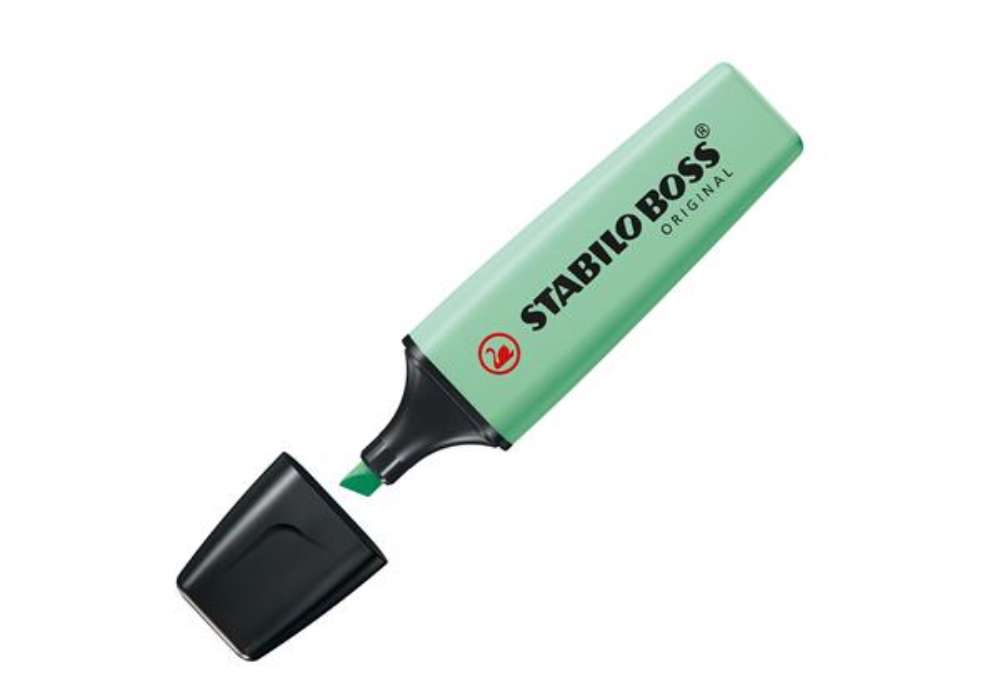 Immagine di Evidenziatore Boss Original Pastel - punta a scalpello - tratto 2 - 5 mm - verde menta 116 - Stabilo