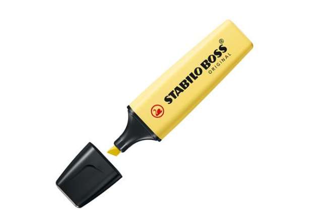 Immagine di Evidenziatore Boss Original Pastel - punta a scalpello - tratto 2 - 5 mm - giallo banana 144 - Stabi