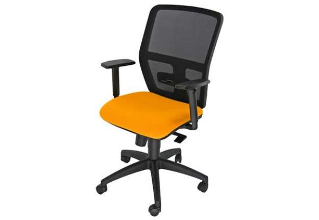 Immagine di Seduta operativa ergonomica Kemper KMA - con braccioli regolabili - arancio - Unisit