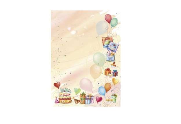 Immagine di Carta con stampa "party" - A4 - 90 gr - Decadry - conf. 20 fogli
