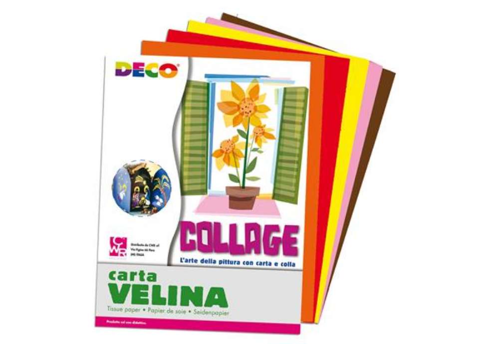 Immagine di Carta velina - 50 x 76 cm - 20 gr - 5 colori caldi - Deco - busta 25 fogli