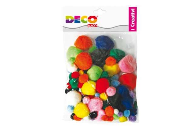 Immagine di Pompons - colori assortiti - Deco - busta 40 pezzi