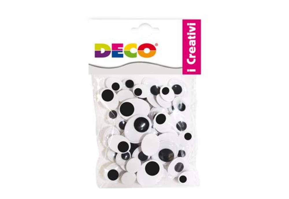 Immagine di Occhietti adesivi ovali - misure assortite ovali - Deco - busta 50 pezzi