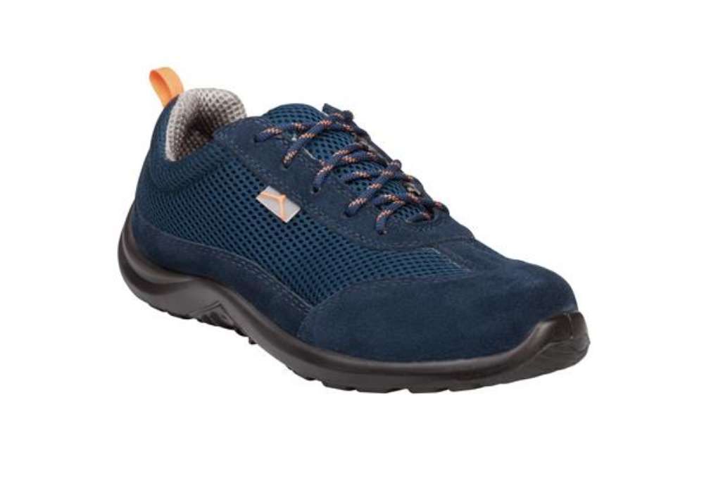 Immagine di Calzatura di sicurezza Como S1P SRC - pelle scamosciata/poliestere mesh - numero 40 - blu - Deltaplu