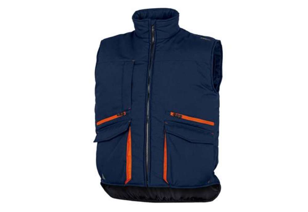 Immagine di Gilet imbottito Sierra 2 - tela/poliestere/cotone foderato - taglia XL - blu/arancio - Deltaplus