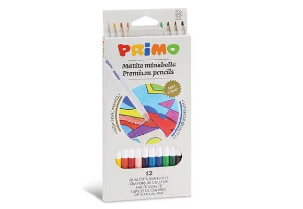 Immagine di Matite colorate Minabella - diametro mina 3,8 mm - colori assortiti - Primo - astuccio 12 pezzi