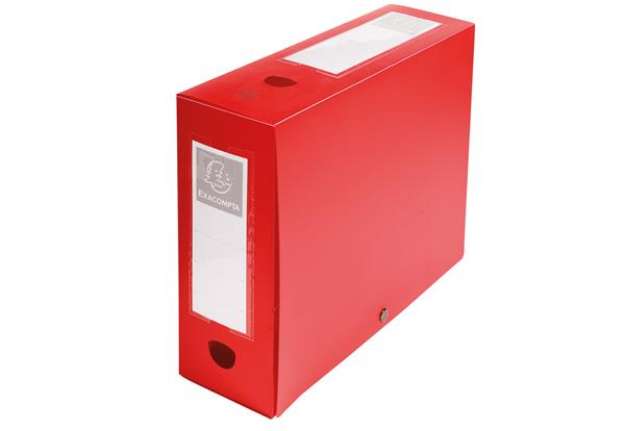 Immagine di Scatola per archivio box - con bottone - 25x33 cm - dorso 10 cm - rosso - Exacompta