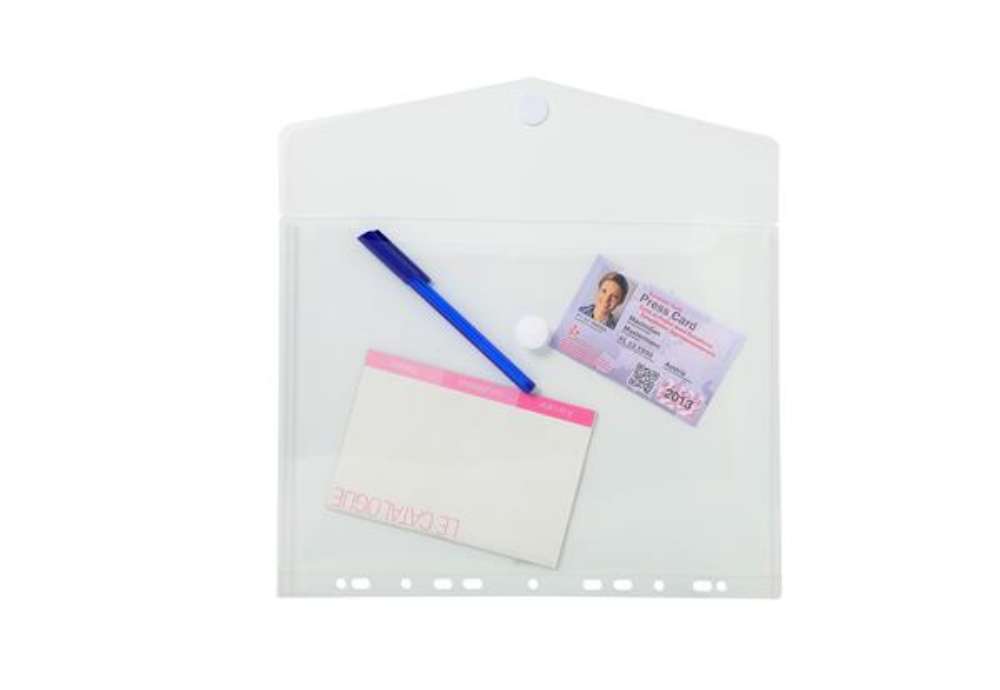 Immagine di Busta forata con chiusura in velcro - PPL - 24 x 32 cm - trasparente - Exacompta