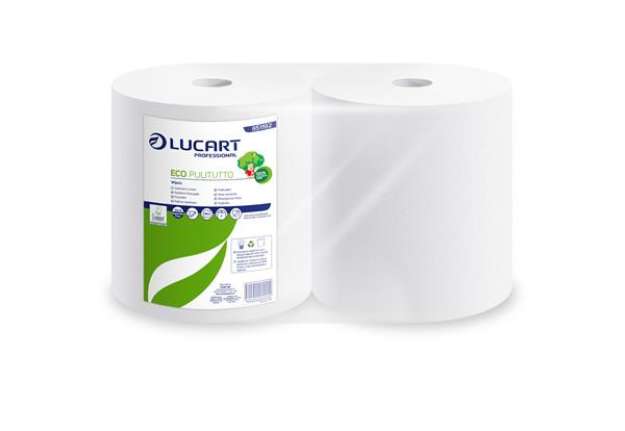 Immagine di Bobina asciugatutto Eco Pulitutto - microgoffrata - 2 veli - diametro 24 cm - 25 cm x 200 m - 18,5 g