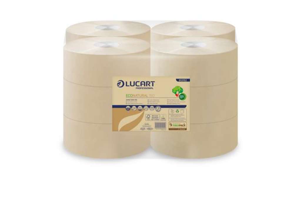 Immagine di Carta igienica EcoNatural Mini Jumbo - 9,1 cm x 150 mt - 15,5 gr - diametro 18 cm - Lucart
