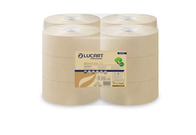Immagine di Carta igienica EcoNatural Mini Jumbo - 9,1 cm x 150 mt - 15,5 gr - diametro 18 cm - Lucart