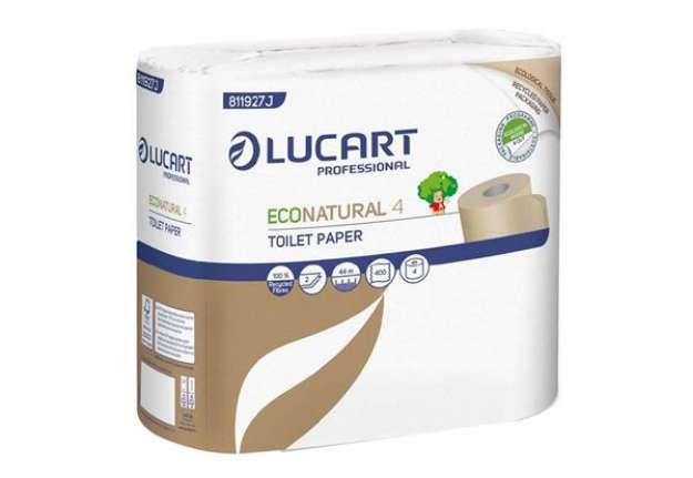 Immagine di Carta igienica EcoNatural - 9,5 cm x 44 mt - diametro 12,5 cm - 15,5 gr - 400 strappi - Lucart - pac